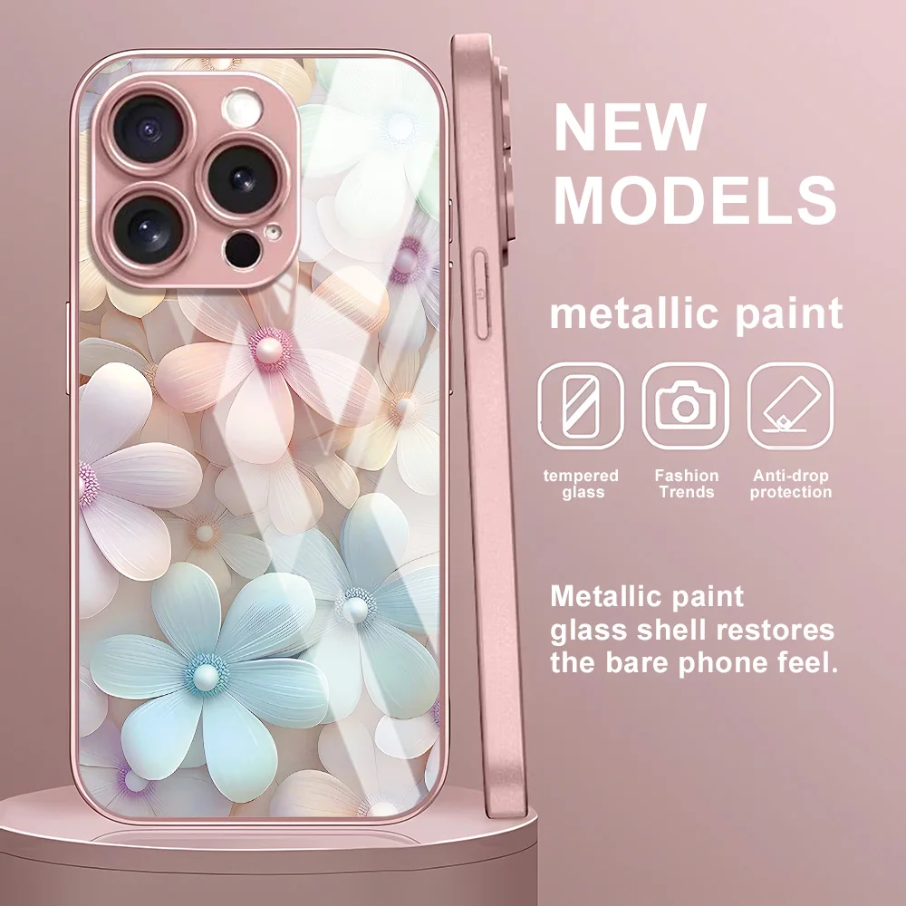Flower Tempered Glass Case For - Vase Decor 评论和价格