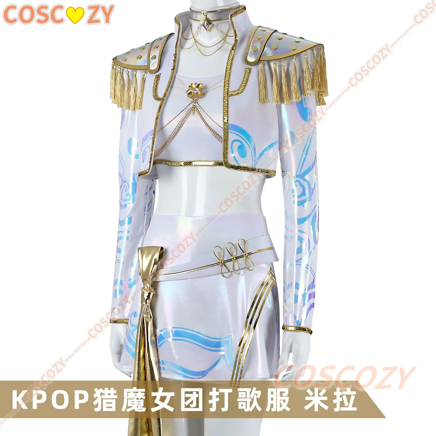 KPop شيطان الصيادين ميرا تأثيري حلي شعر مستعار جلد علوي تنورة هنتركس موحدة القرط الدعائم النساء الفتيات حفلة الهالوين الزي #4