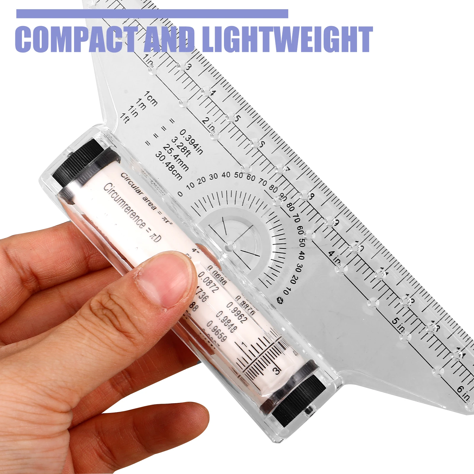 2 Buah Penggaris Ukur Plastik Alat Serbaguna untuk Garis Horizontal Vertikal Sudut Busur Alat Pengukur Kedalaman Penggaris Paralel