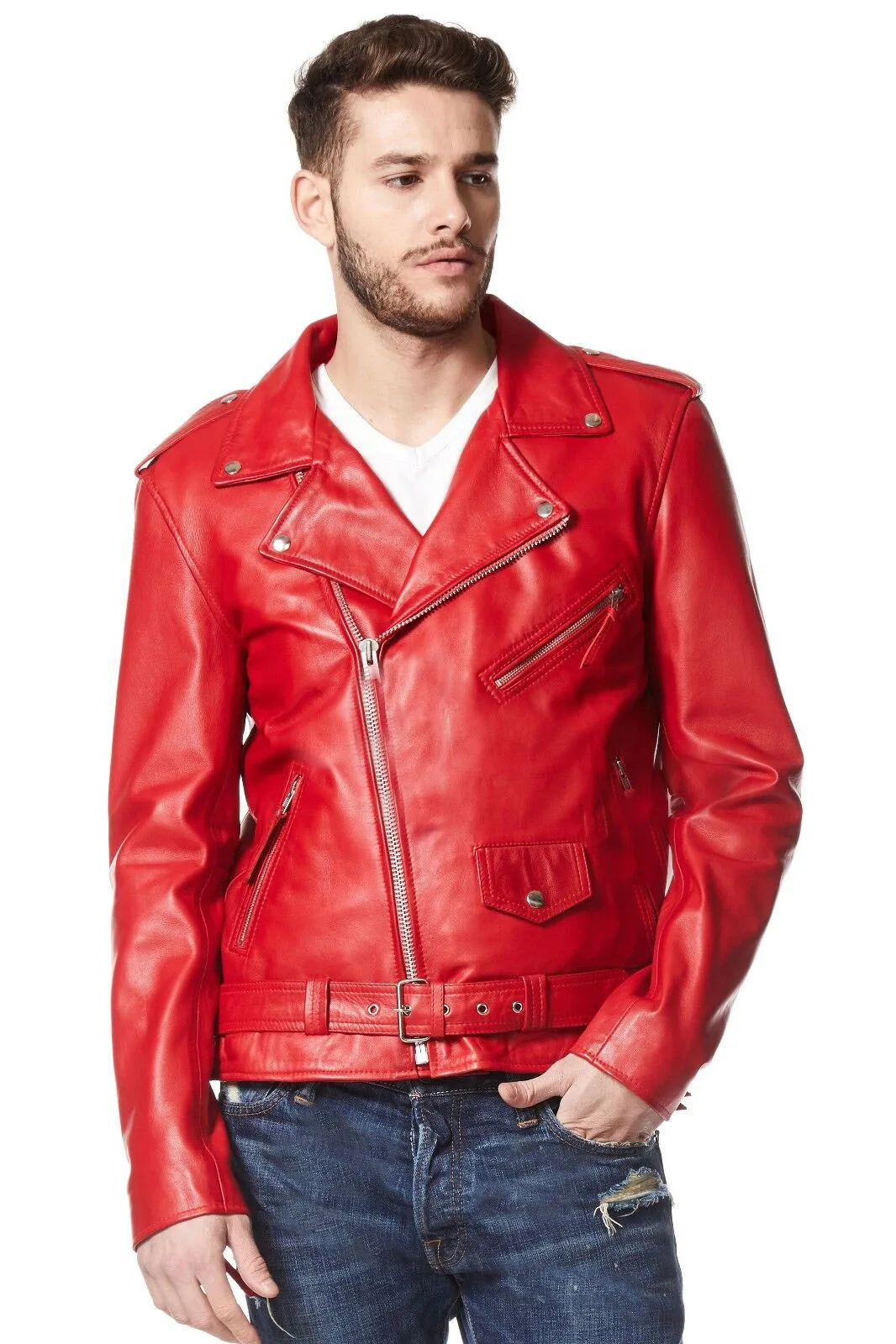 Turn-lapel Pu Jacket Coat Outside Spring and Autumn Street Trendy Men's Personality Simple Punk Fan Coat  winter jacket men