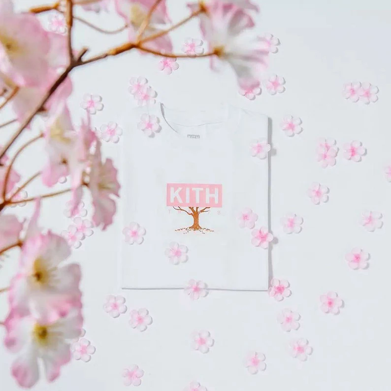 

Футболка Autonus VV KITH the Han Tee Sakura Limited Edition, короткий рукав, из чистого хлопка, молодежная, модная, для повседневной носки, летняя, дышащая