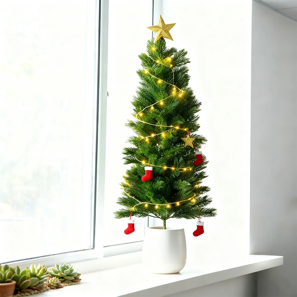 50-85 cm Künstliche Weihnachtsbaum Gefälschte Kiefer Nadel Pflanzen Falsche Winter Weihnachten Baum Zweig Große Pflanzen Für neue Jahr Home Party Decor – Detail 1