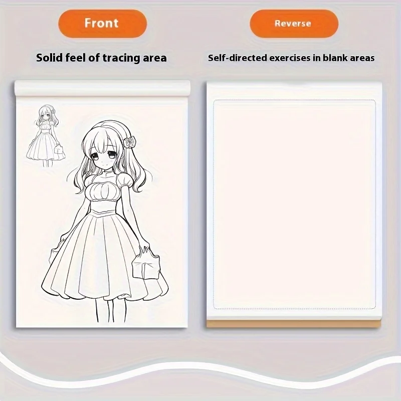 Anime-Charakter-Linienzeichnungsbuch für Anfänger - 48 Seiten mit einfachen handgezeichneten Umrissen zum Nachzeichnen und Malen üben – Detail 1