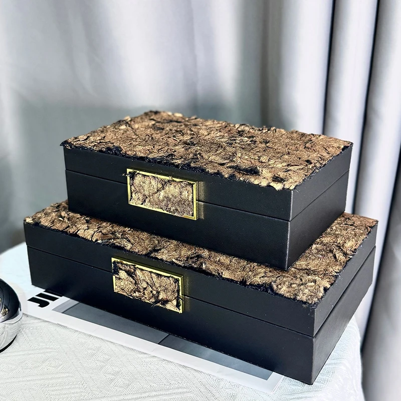 

Genuine Leather Jewelry Box Retro Velvet Jewelry Organizer Storage Boxes for Bedroom Luxury Display Earrings Ring Decoration