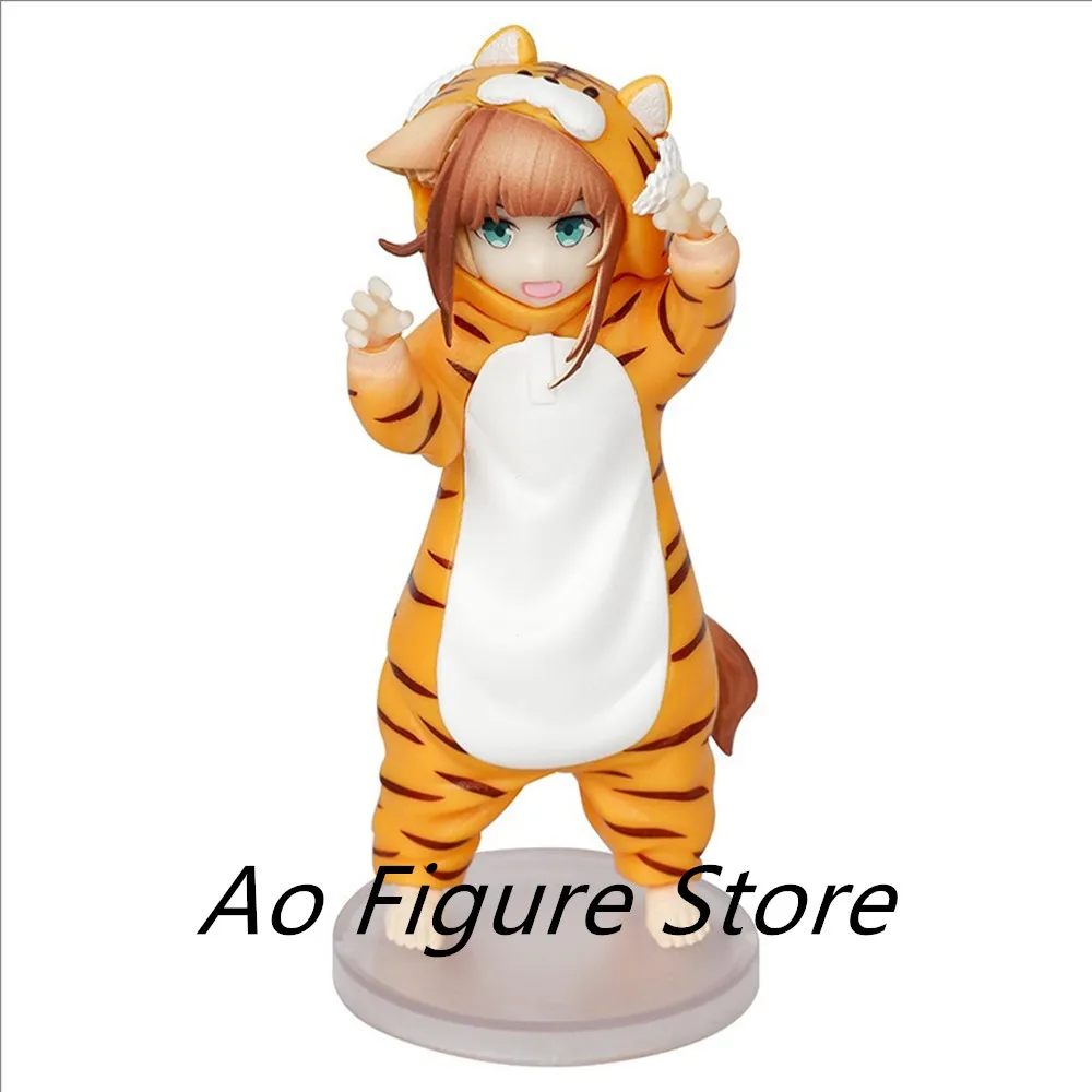 13cm Dress up and play the role of a tiger Kawaii Kinako Anime Girl Figure Soybean Flour And Eat Fish Collectible Model Toy