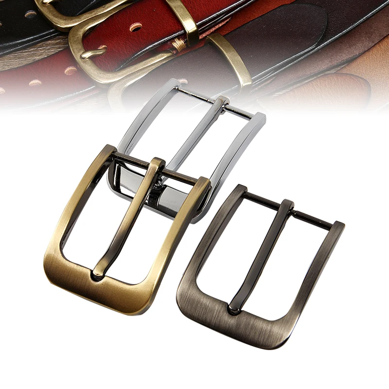 1pcs 40mm Metal Brushed Belt Buckle Men End Bar Heel bar Single Pin Belt Half Buckle Leather Craft Belt Strapp Webbing