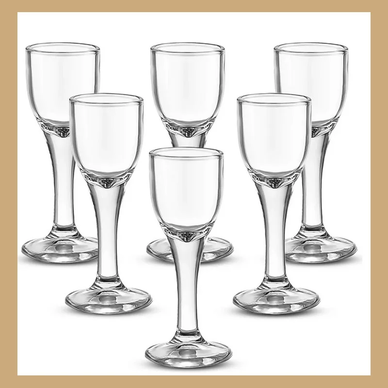 6-Piece 30ML Classic Whiskey Glasses Set 1.0 Oz Cordial Goblets Stem Whisky Shot Glasses for Limoncello Port Wine