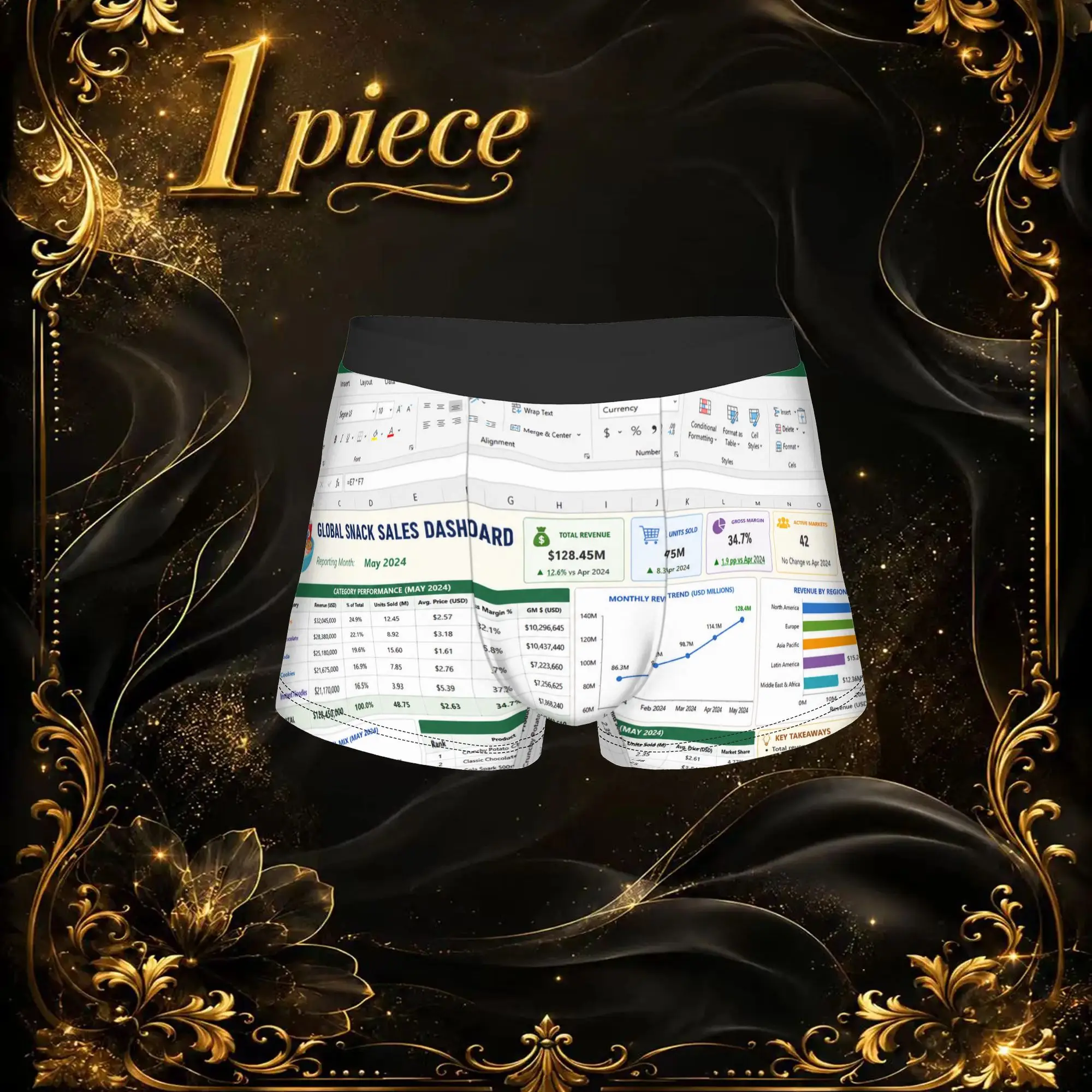 1pc Popular Office Form Pattern boxers  Personalized Panties Men's Underwear Comfortable Shorts Boxer Briefs
