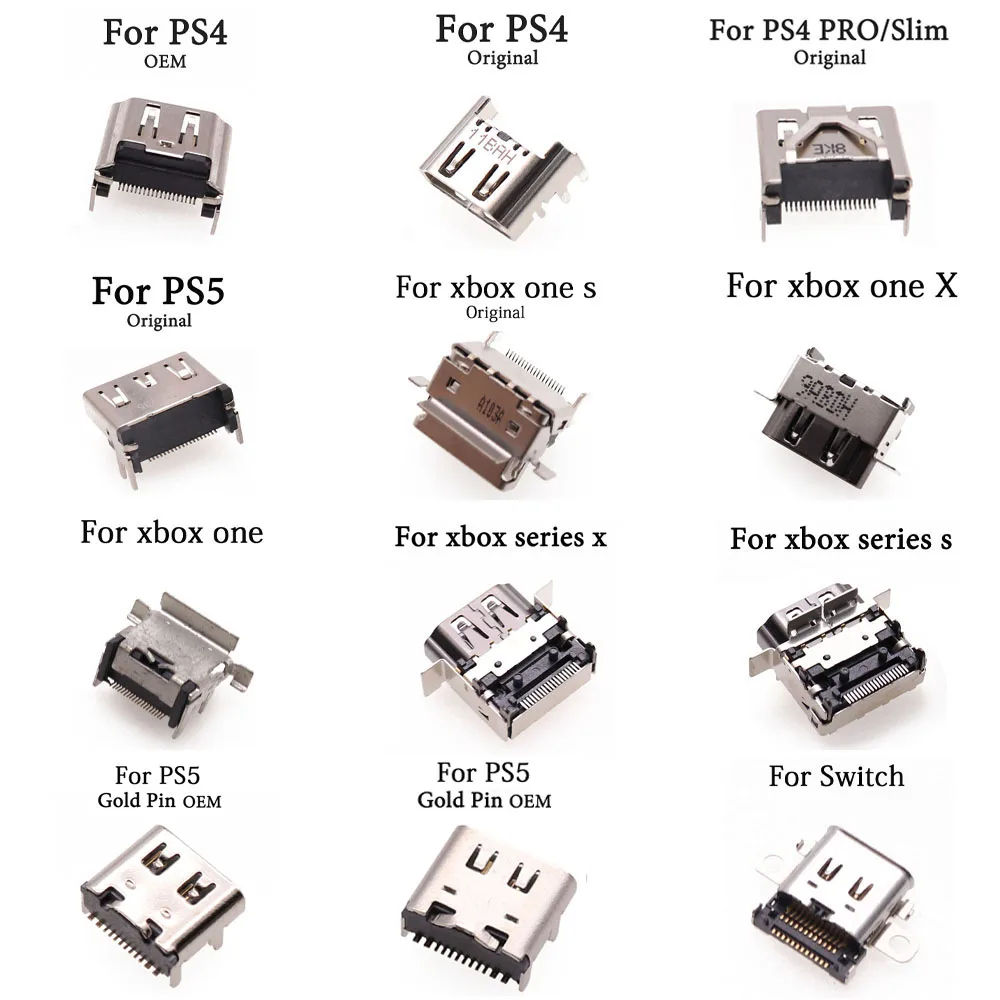 Port ładowania zgodny z HDMI dla PS5 PS4 Pro Slim dla Xbox Series S X Złącze gniazda zasilania dla Xbox One/Slim/X i Switch