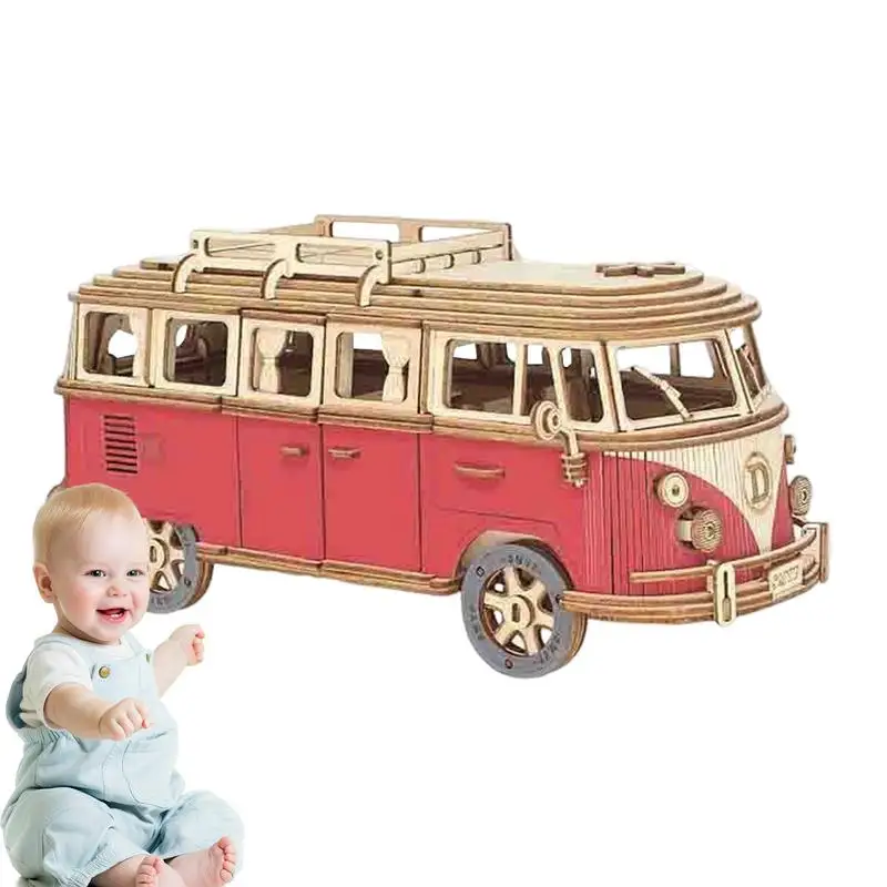 

Bus 3d Wooden Puzzle 3D Wooden Puzzles Tour Bus Model Toy 3D Puzzle Bus Construction Kit Wooden Craft Tour Bus Puzzle For Kids