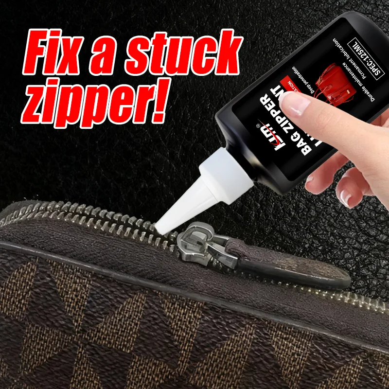 125Ml Zipper Lubricant Oil For Leather Bags Shoes Backpacks Fix Stuck Zippers Reduce Friction Long-Lasting Smooth