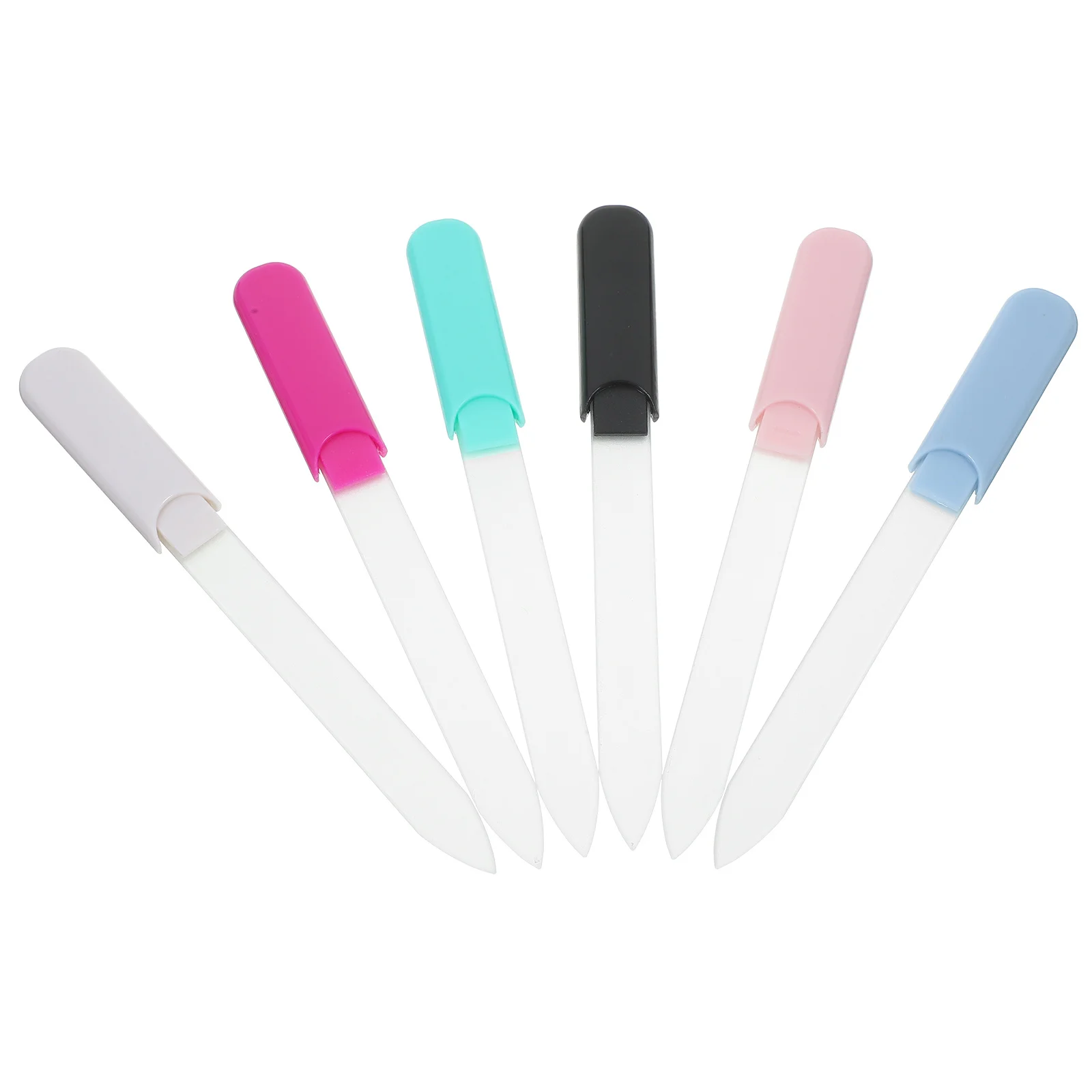 

6Pcs Glass Nail Files Durable Fingernail Files Portable Manicure Tool Nail Care Buffer Natural Nails Fingernail File