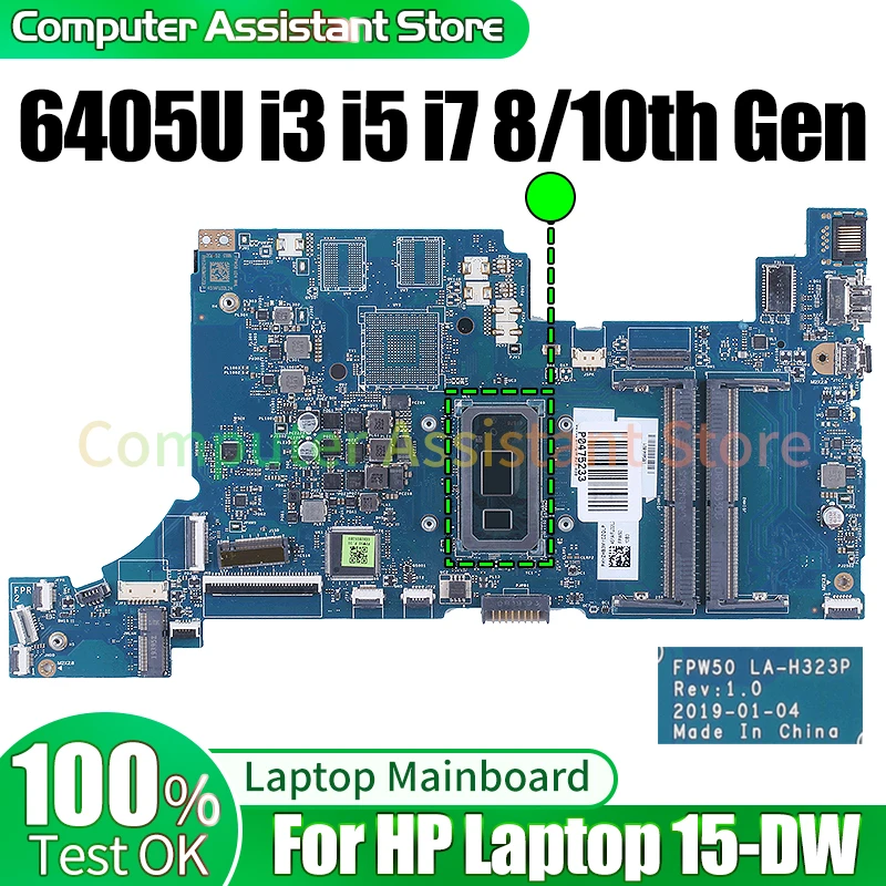 For HP 15-DWLaptop Mainboard LA-H323P L51986-601 L51985-601 L68076-601 L68077-601 6405U i3 i5 i7 8/10th Gen Notebook Motherboard