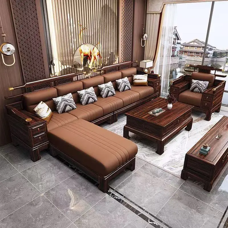 New Chinese ebony solid wood sofa winter and summer classical villa concubine sofa