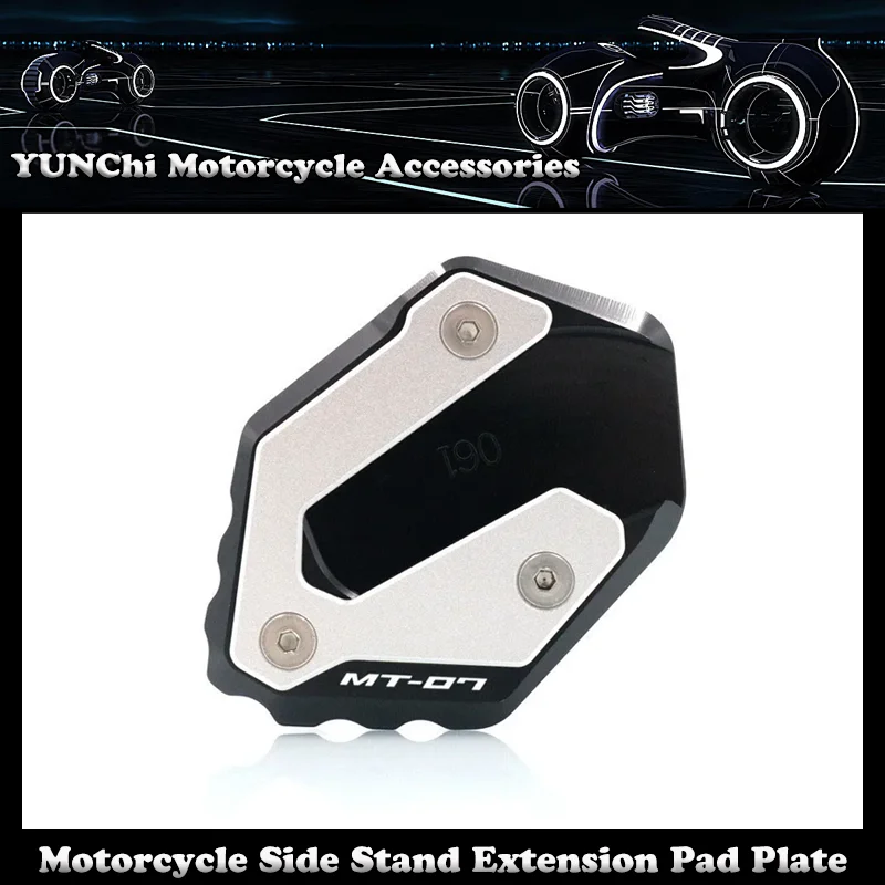 

Motorcycle CNC Kickstand Foot Side Stand Extension Pad Plate Bracket For YAMAHA MT-07 MT07 2021-2023