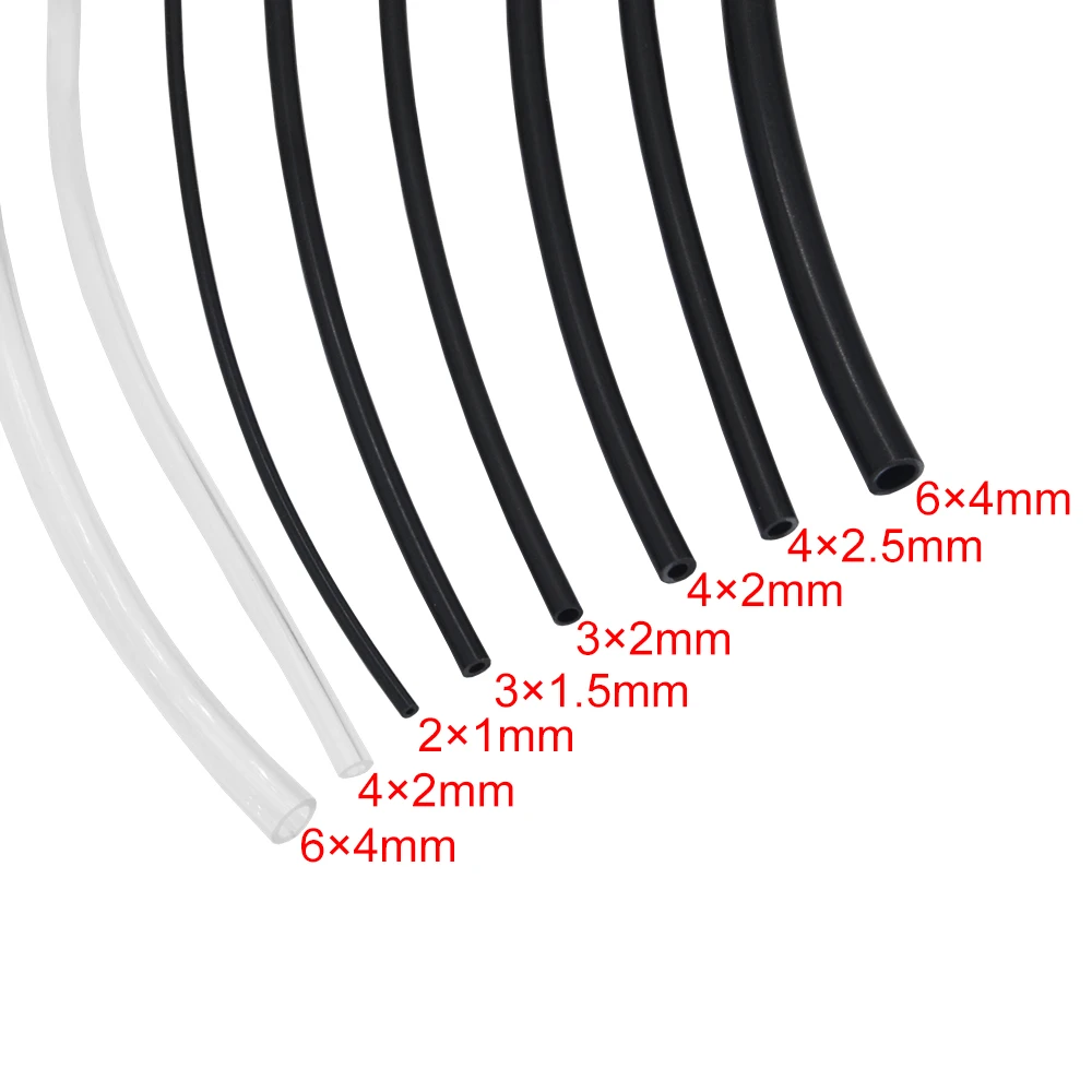 4Meter Hydraulic Oil Pipe OD 2mm/3mm/4mm/6mm Black High Pressure Nylon Tube Transparent Hose For RC Excavator Dump Truck Parts
