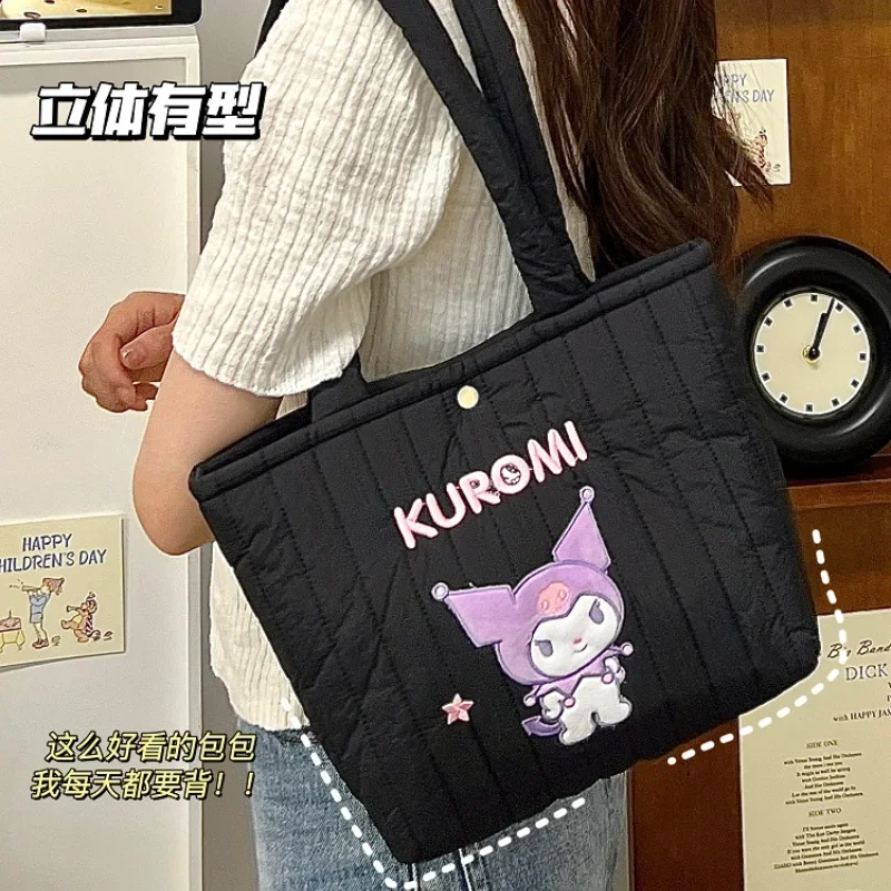 Sanrio Hello Kitty My Melody Shoulder Bag Kawaii Girl Heart Cute Large Capacity Bag Girl Office Worker Student Commuter Handbag