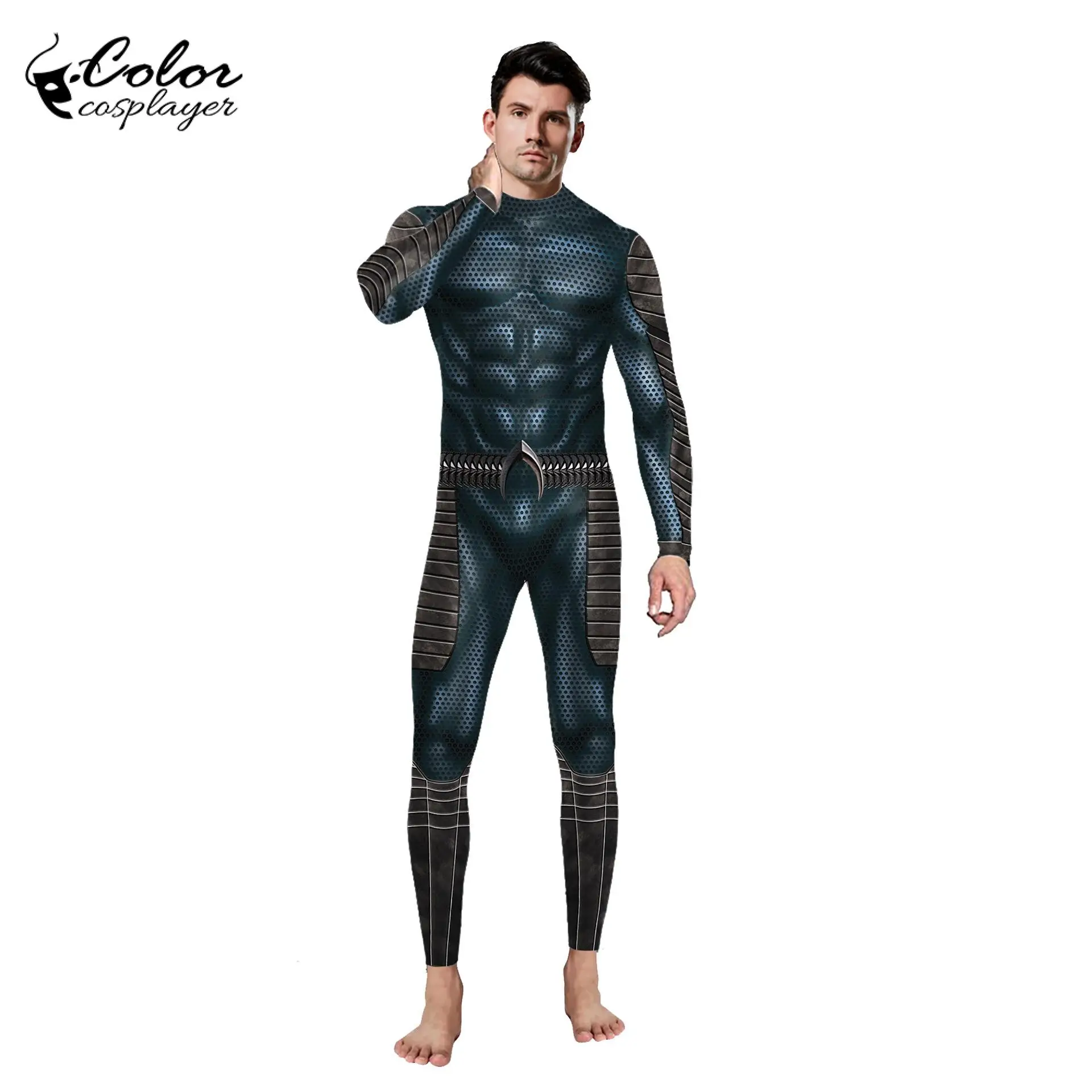 Mono de Cosplay de película de Color, mono con estampado 3D muscular, disfraz de Halloween, Catsuit para adultos, ropa de manga completa Zentai