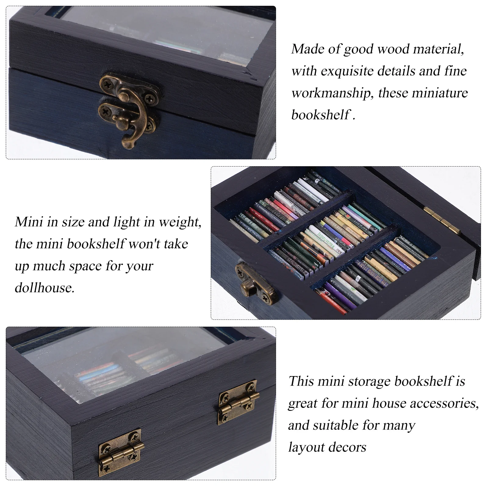 ชั้นวางหนังสือไม้ขนาดเล็ก 1 ชุด รายละเอียดสูง น้ำหนักเบา สำหรับตกแต่งบ้านตุ๊กตา รวมถึงหนังสือขนาดเล็ก