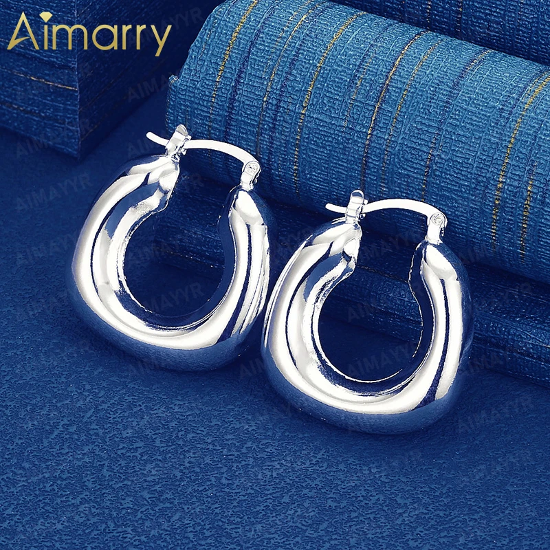 925 Sterling Silver U-shaped Oval Earrings for Women's Parties Banquets Engagements Weddings High-quality Fashion Jewelry