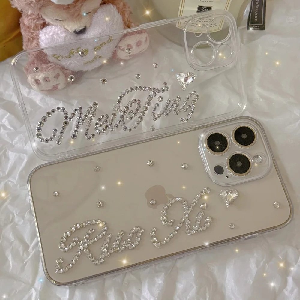 Personalizacja Nazwa Rhinestone, ID, LOGO, Slogan, Życzenie, Motto, Przysięga Dla iPhone, Samsung, Huawei, XiaoMi, Google i innych
