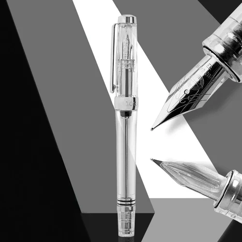 Imagen 2 del producto Yongsheng 3013 pluma estilográfica de presión negativa bolígrafos de lujo transparentes práctica de gran capacidad suministros de papelería para oficina y escuela