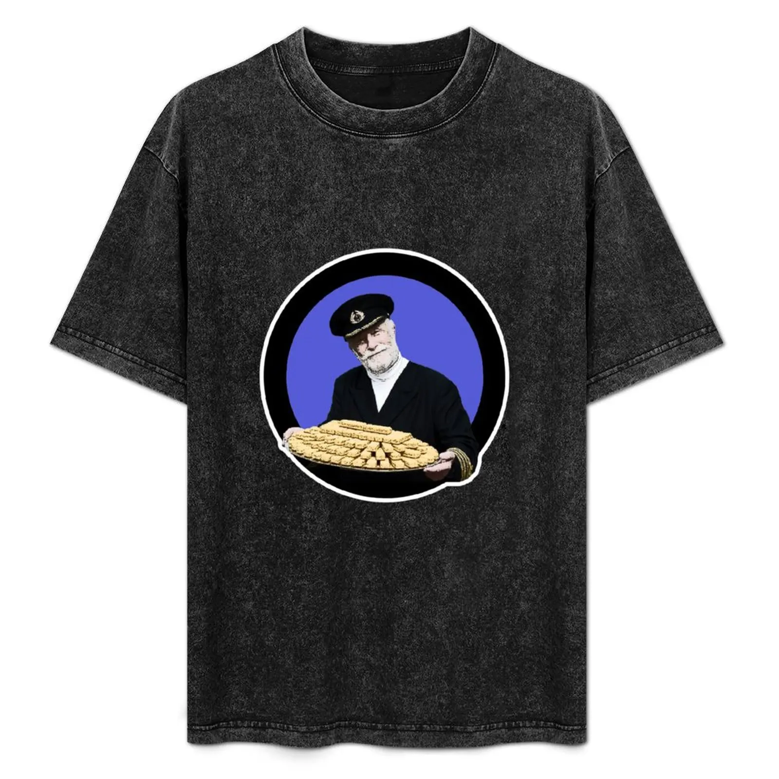 

Fish fingers Captain Birdseye from the seventies and eighties adverts T-Shirt No Iron Casual Short Sleeve Top