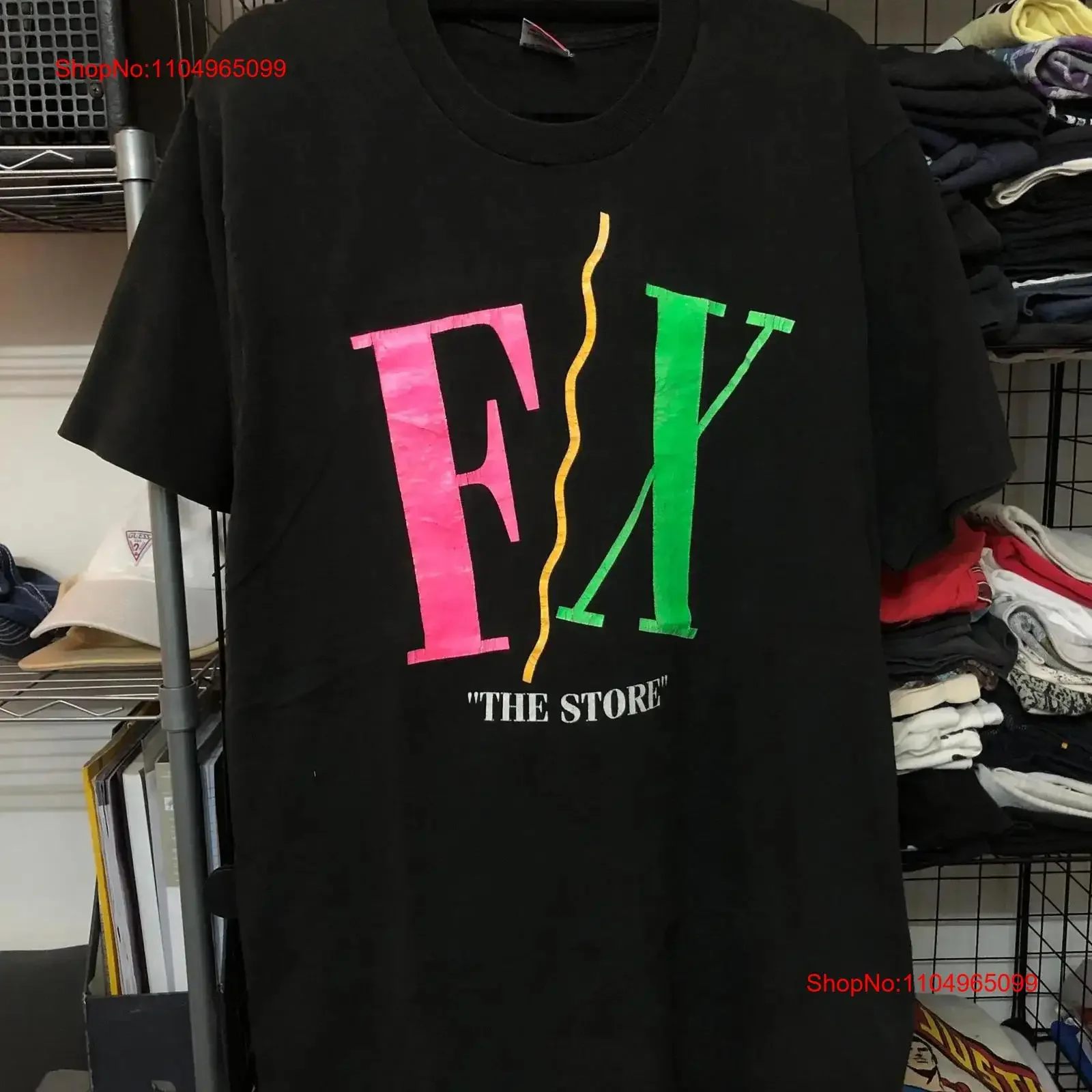 

Vintage 90 s FIX The Store T Shirt Large Big Logo Fruit of Loom vintage Washed Stretched fashion Top For Everyday Wear