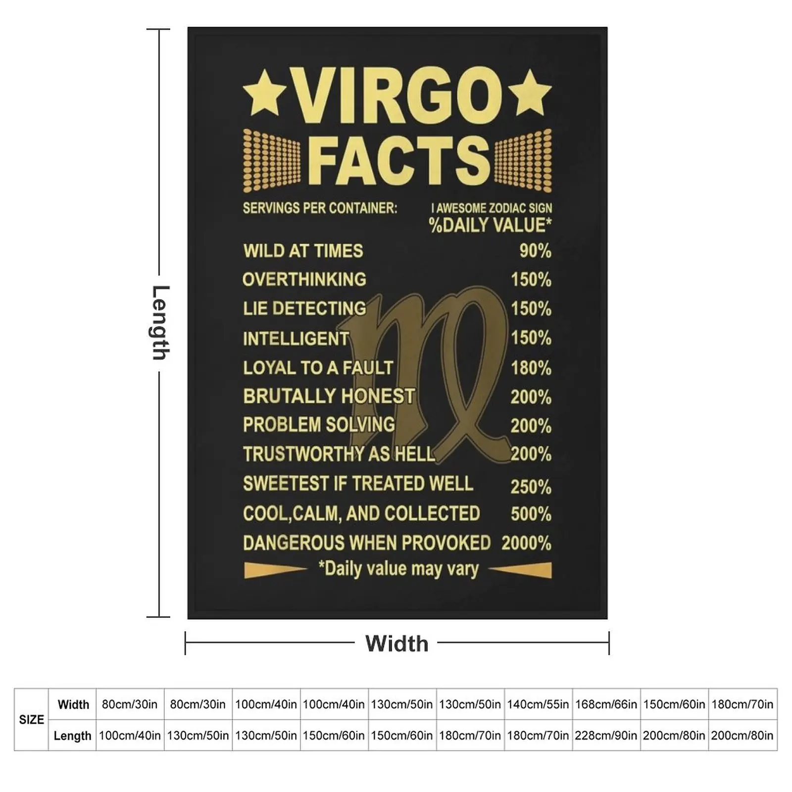 Virgo Facts Zodiac Funny Virgo Birthday Gift Tee Throw Blanket warm winter Luxury Thicken Blankets