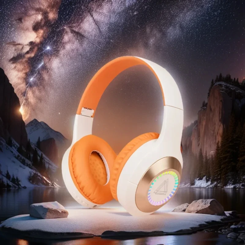 M10 LED Illuminated Bluetooth Headset Over-Ear Stereo Foldable 350mAh 10 Hours Duration Wireless Headset Ultra Low Latency