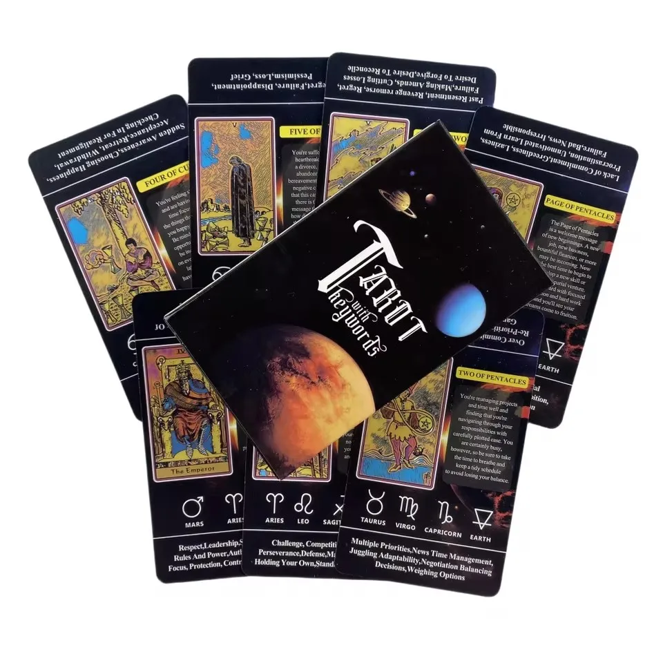 Tarot Cards For Beginners With Meaning On Them, Pocket Size Tarot Learning Deck, Fortune Telling Game