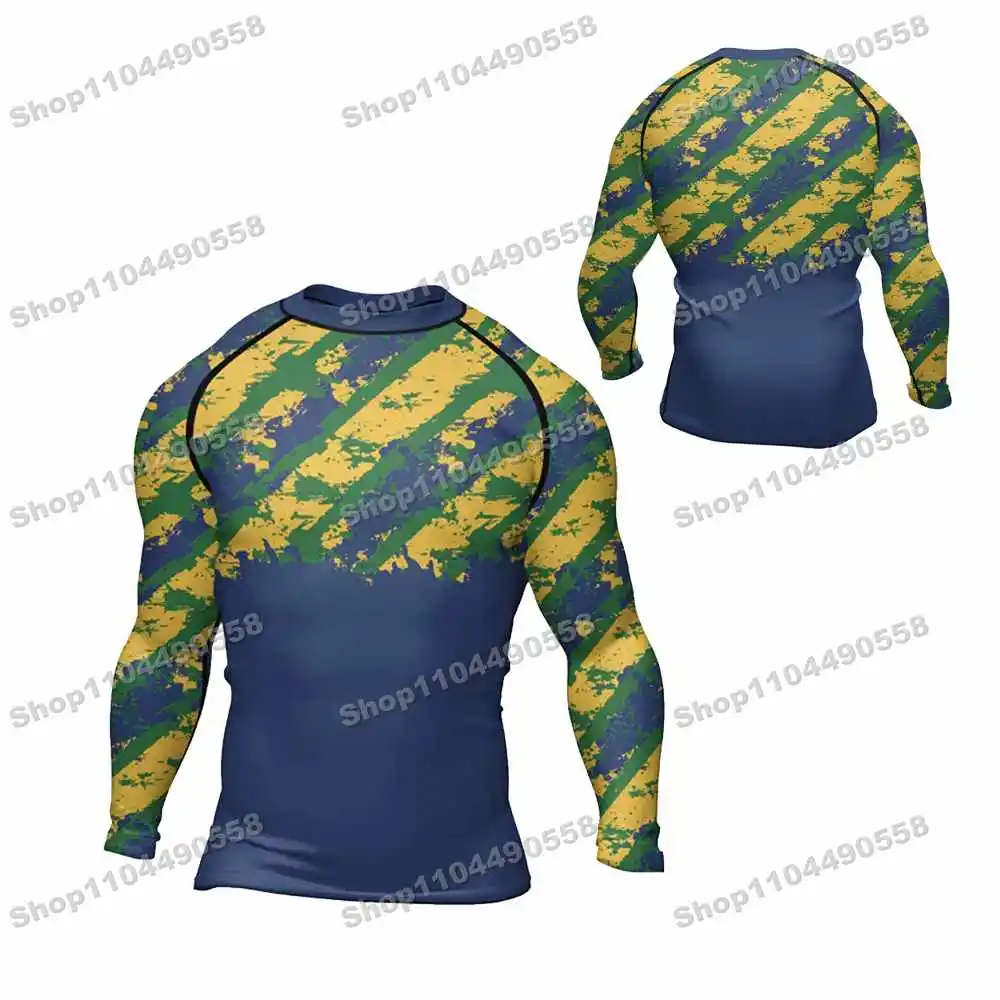N327th Brazil Rash Guards Surfing Jersey Beach Trousers Swimwear Diving Gym Long sleeves MMA BJJ Men Jiu Jitsu Fitness Sets