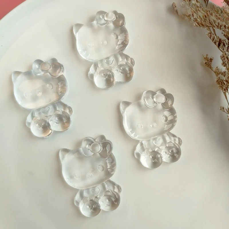 

10pcs Hello Kitty Accessories Anime KT Acrylic DIY Resin Phone Case Toy Furniture Women Products Decoration Girl Gift Wholesale