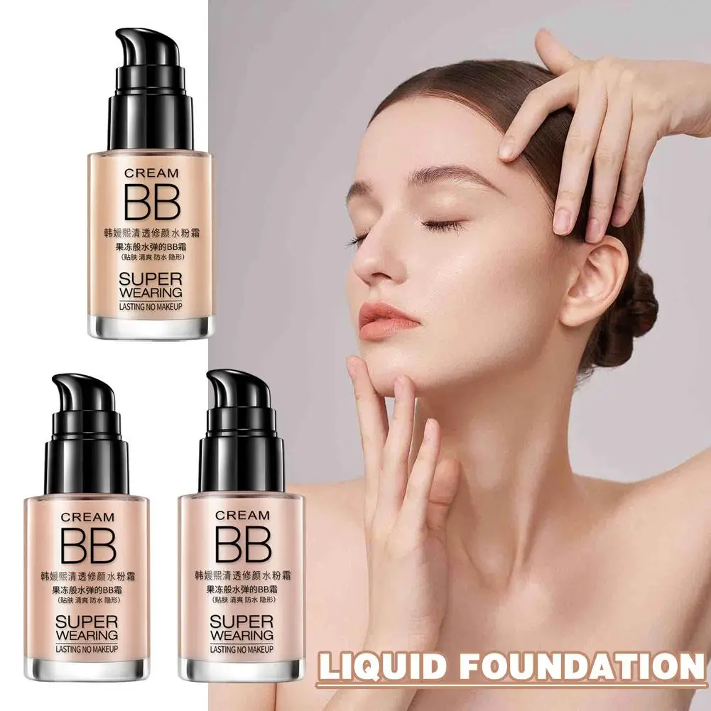 BB Creme aufhellen gleichmäßige Hautton flüssige Grundierung feuchtigkeit spendende feuchtigkeit spendende Concealer Abdeckung Hautun reinheiten konmel Poren Make-up Basis