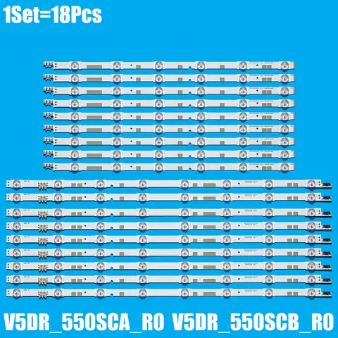New18 PCS/set LED strip for UE55JU6800  V5DR_550SCA_R0 V5DR_550SCB_R0 BN96-38482A UE55JU6800K BN96-38481A
