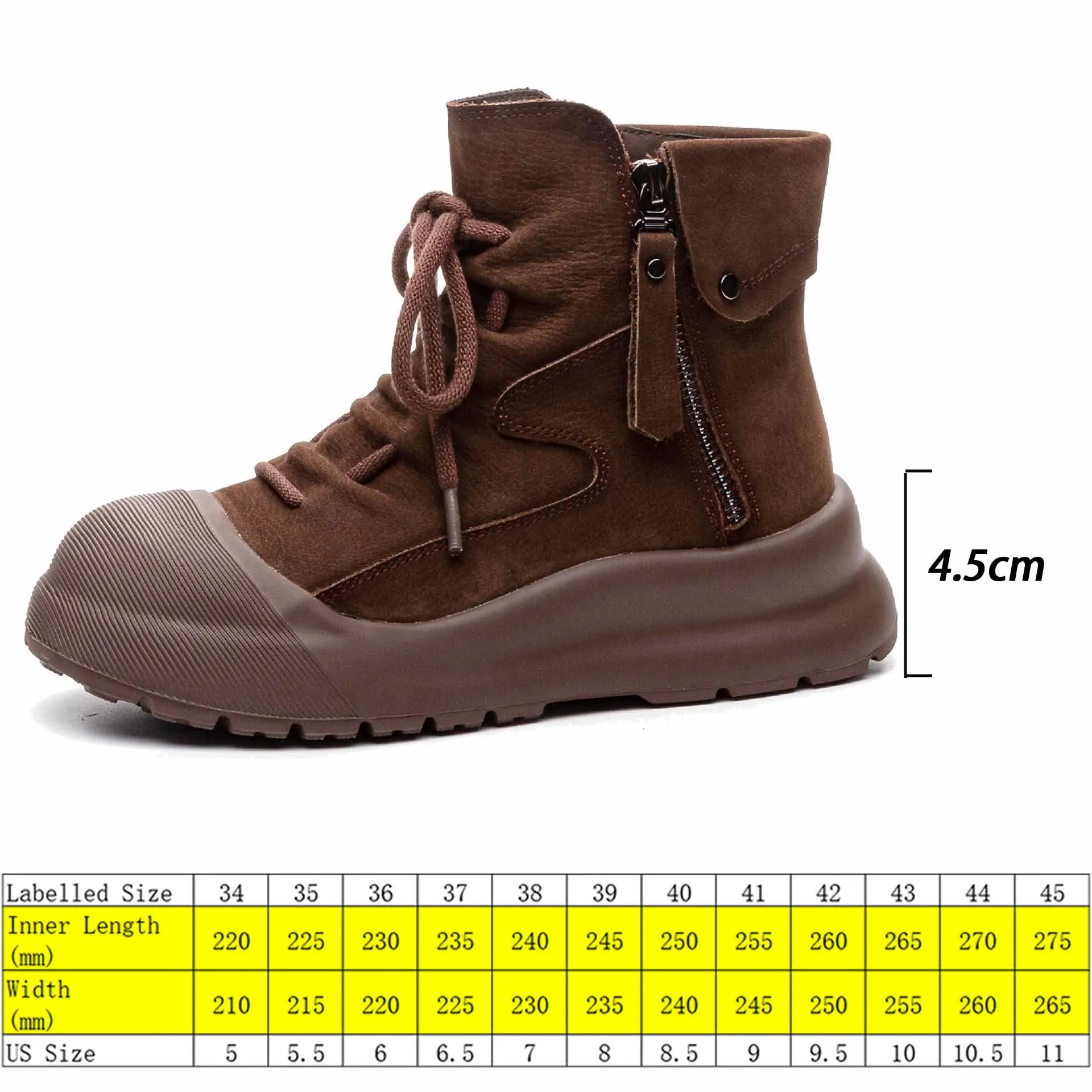 Fujin 4.5cm Suede Cow Genuine Leather Fashion Women Autumn Boots Spring Shoes Ankle Booties Platform Wedge Fashion Chimney