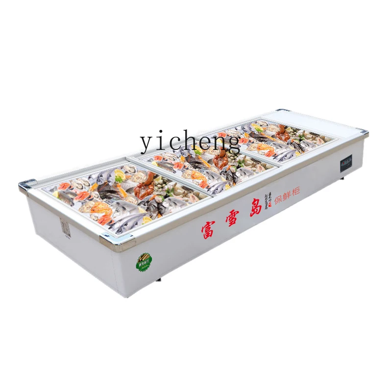 

ZK freezer commercial desktop barbecue refrigerated fresh-keeping cabinet tricycle mobile stall display cabinet