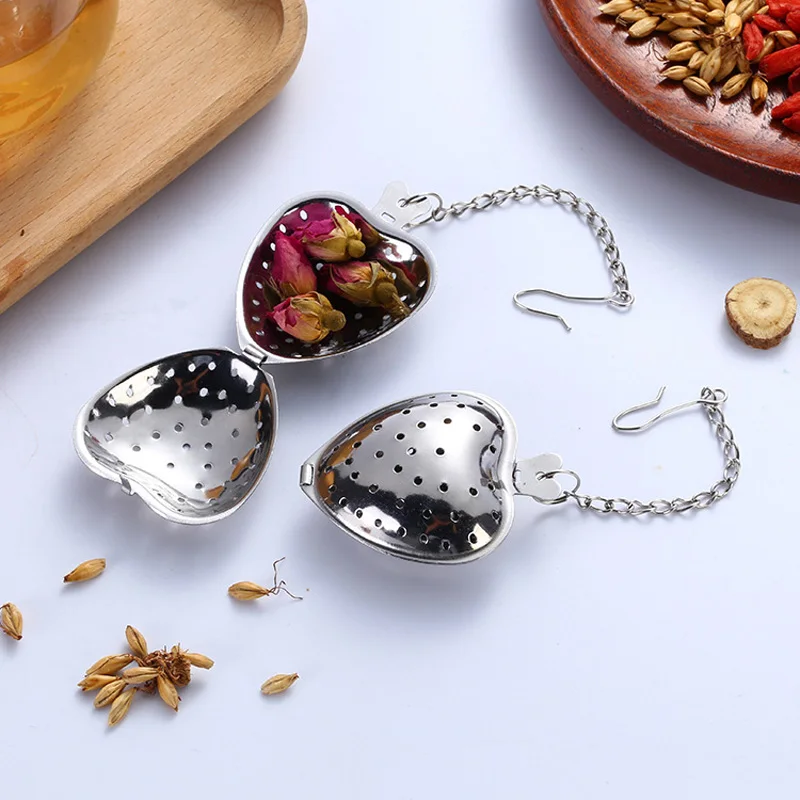 1pc Heart-shaped Tea Sink Tea Filter Stainless Steel Durable Mesh Tea Strainer Kitchen Accessories