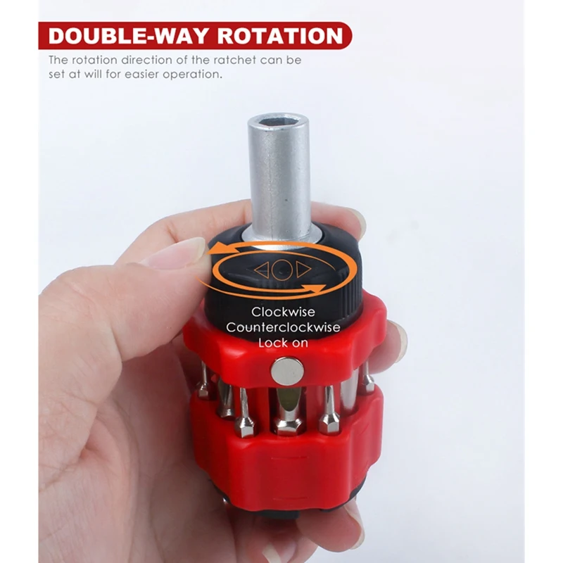 Ratchet Chave De Fenda Set, Precision Torx, Hex Slotted, Bits removíveis, Double-Way Rotação Handle, portátil Hand Tool, 13 em 1