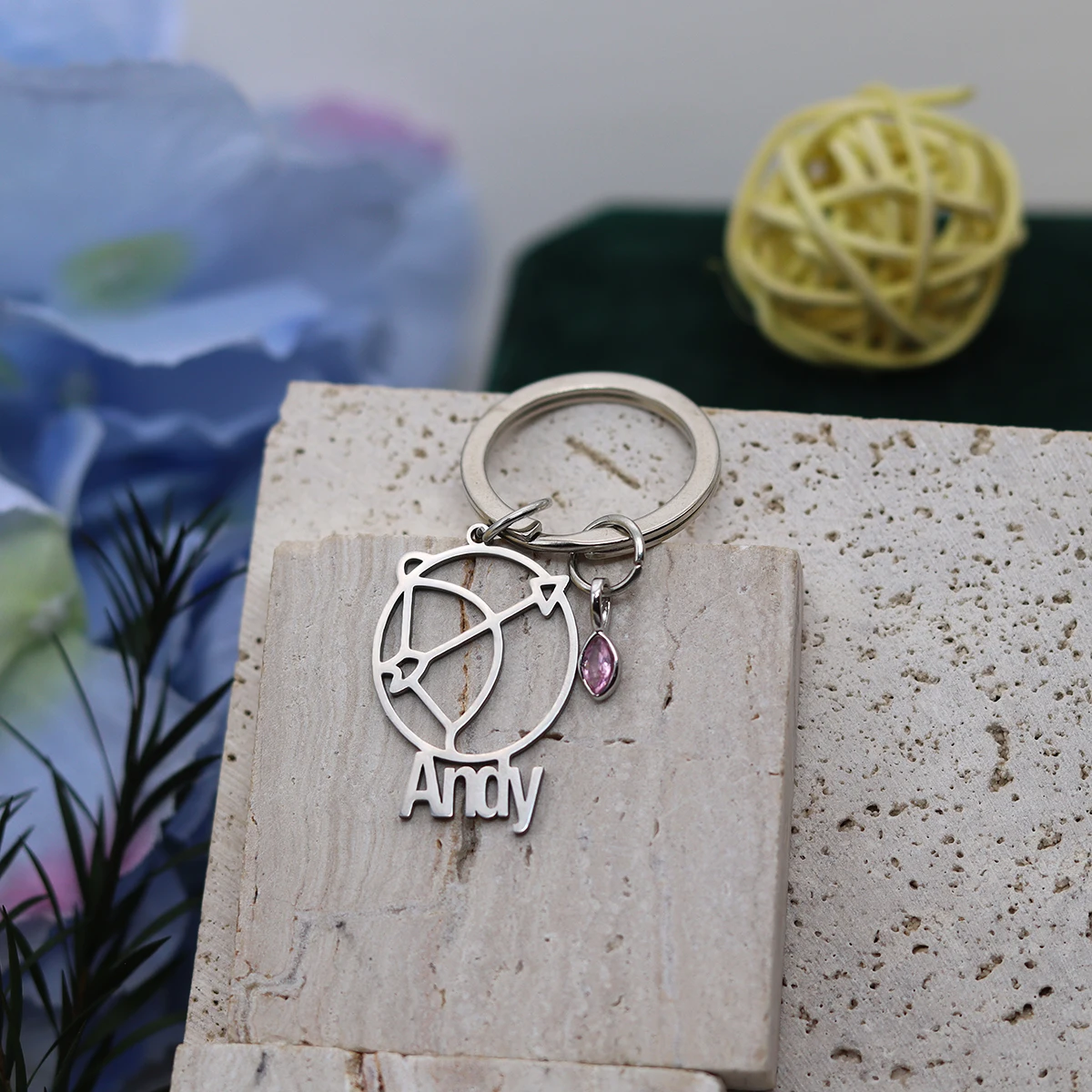 

Customized Stainless Steel Cupid's Arrow Pendant Keychain Engraved Cartoon Jewelry Men Gifts Women Gifts