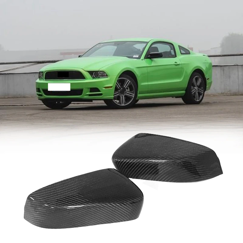 

Car Carbon Fiber Rear View Mirror Cover For Ford Mustang 2009-2014