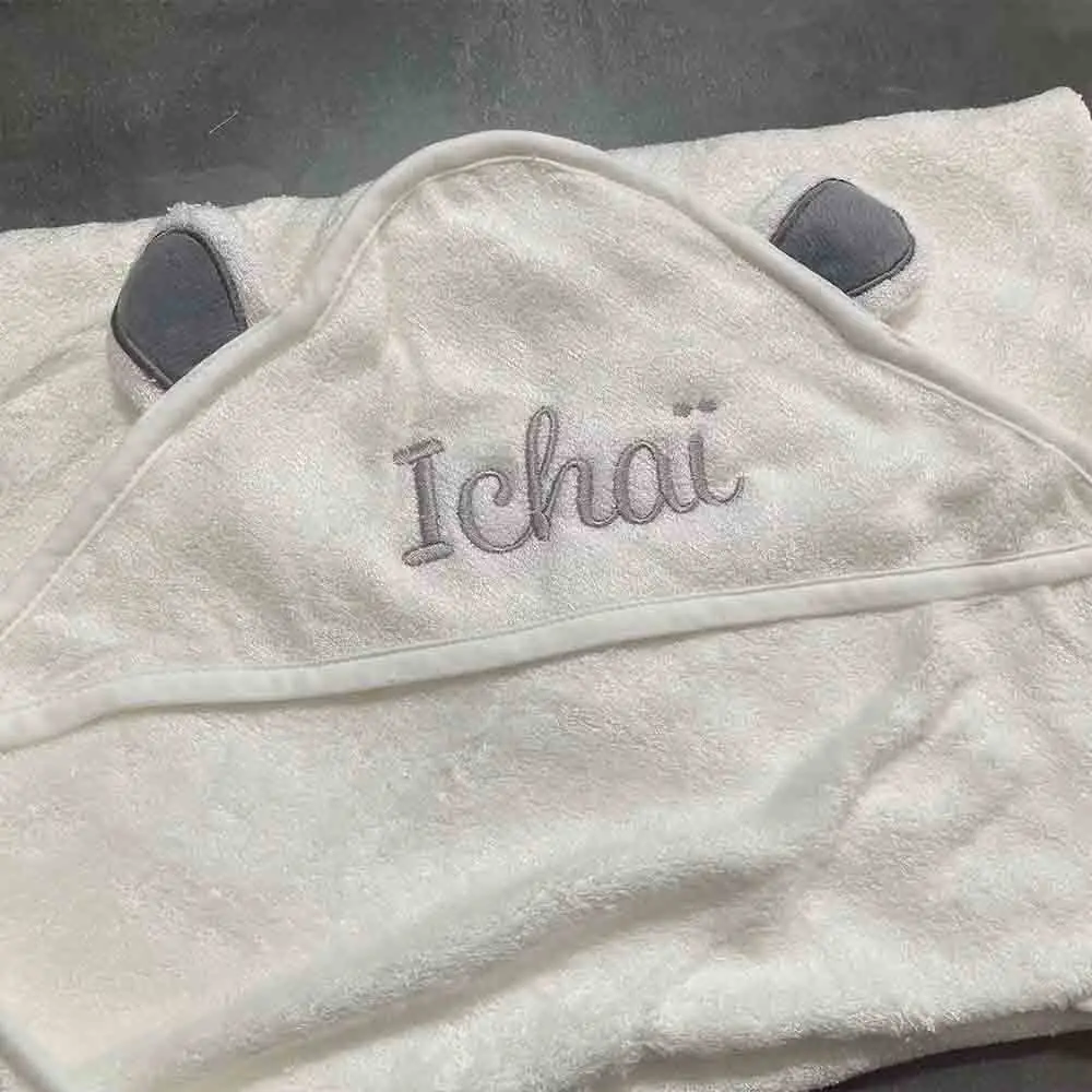 Newborn Gift Hat-style Cloak Wearable Bath Towel, Personalized Baby Bath Towel, Embroidered With Name, Unique Gift Package