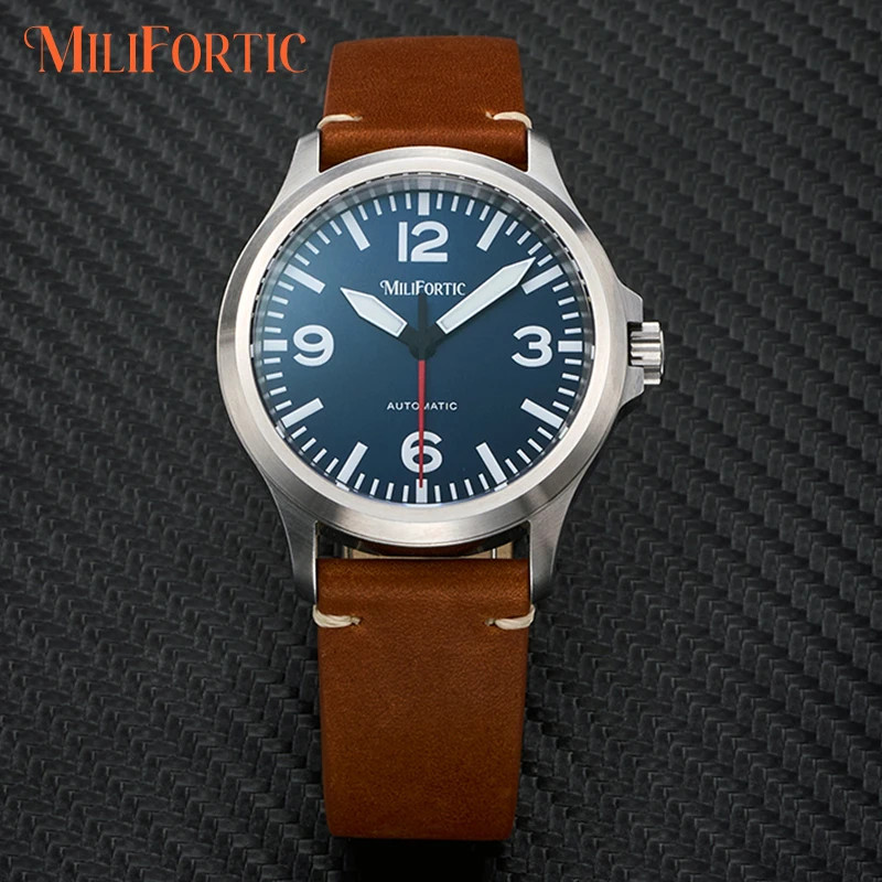 

MF M096 Часы-пилот в стиле милитари 856 Homage с большими арабскими цифрами на циферблате 100 м Водонепроницаемые часы NH38 с механизмом Авто мужские часы
