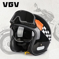 VGV 618 2025 motorcycle helmet female motorcycle electric car with lens 3/4 half helmet riding men commuting all seasons