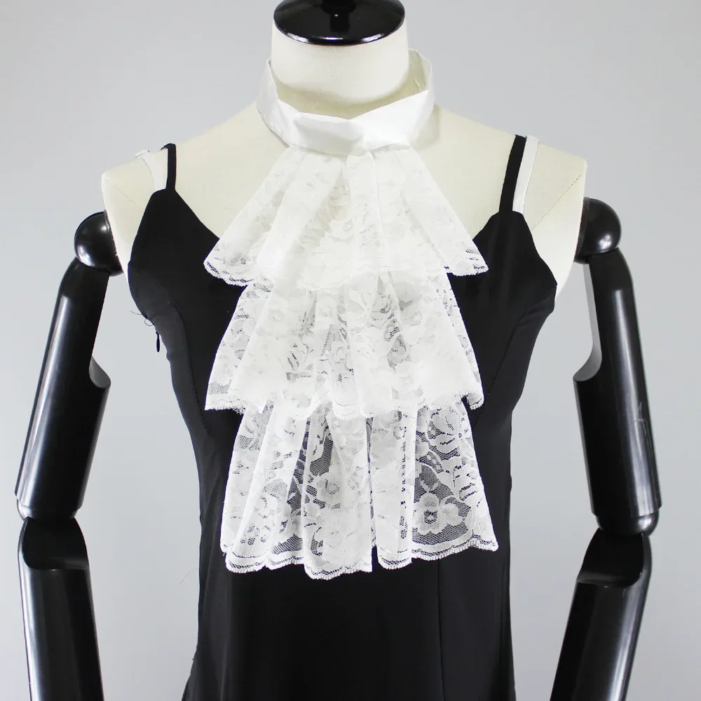 Vintage Ruff Collar & Cuffs Lace Fake Collar Court Style Neckwear Theater Wedding Photo Prop Halloween Christmas Costume Decor