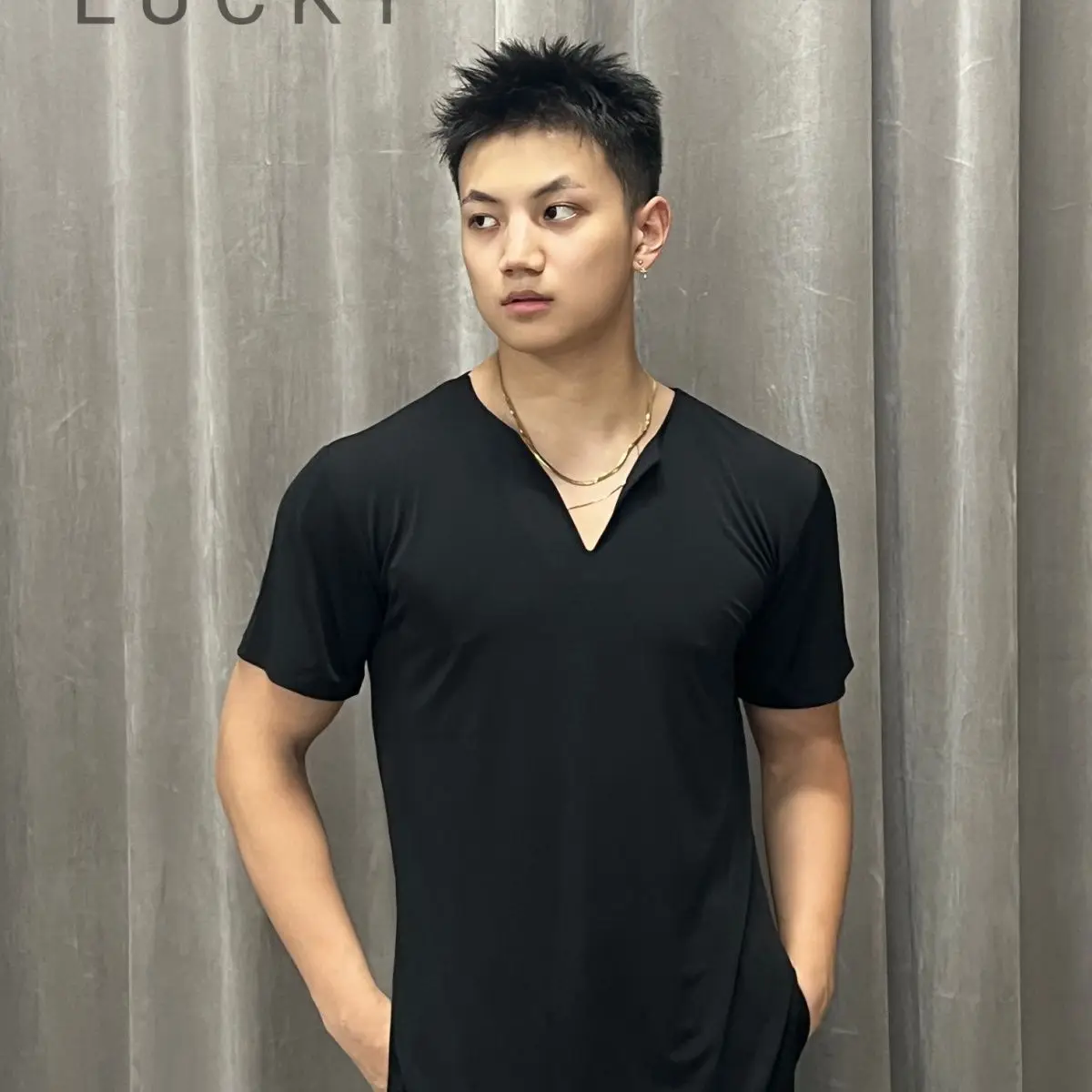 Customized Latin Dance Shirt Men Long Sleeves Tops Adult Male Rumba Salsa Ballroom Dance Practice Clothing Competition Shirts