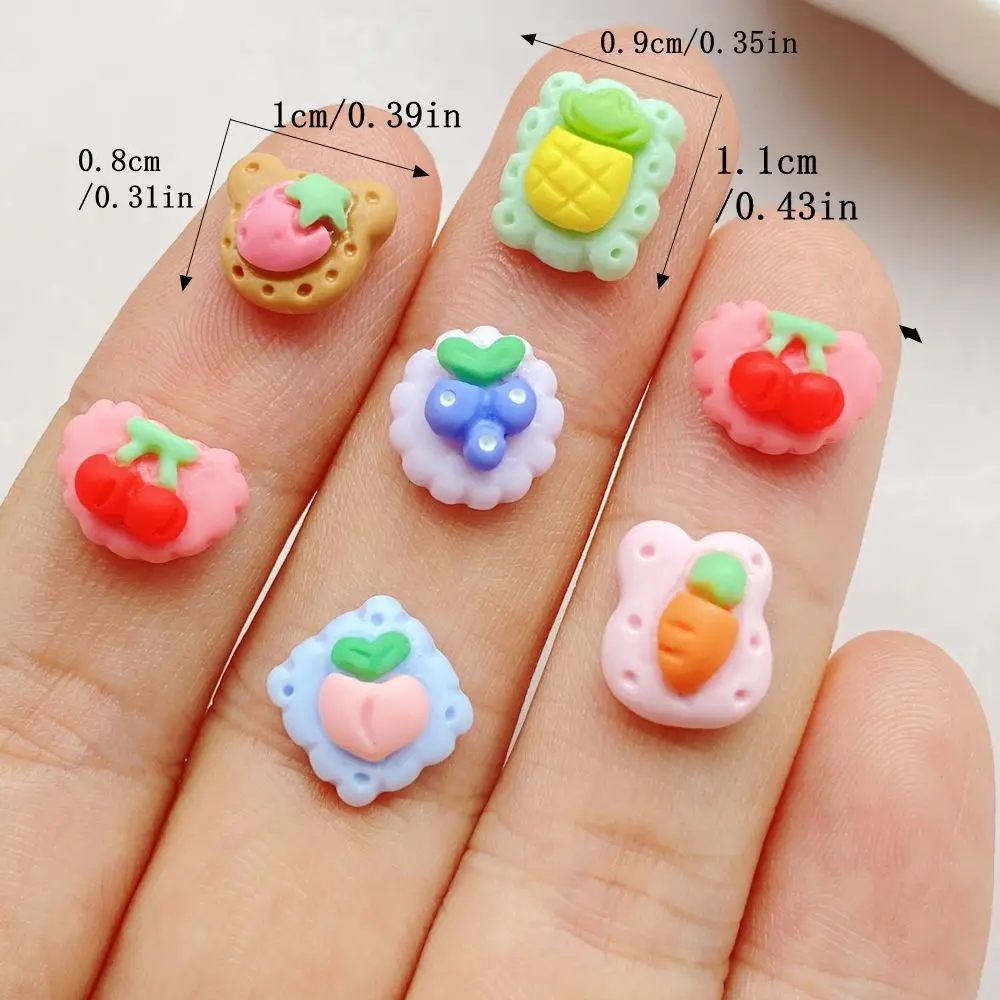 20Pcs Cute Mini Fruit Cherries,strawberry Cookies Nail Art Resin Designer Charms DIY Craft For Nail 3D Decorations Jewelry