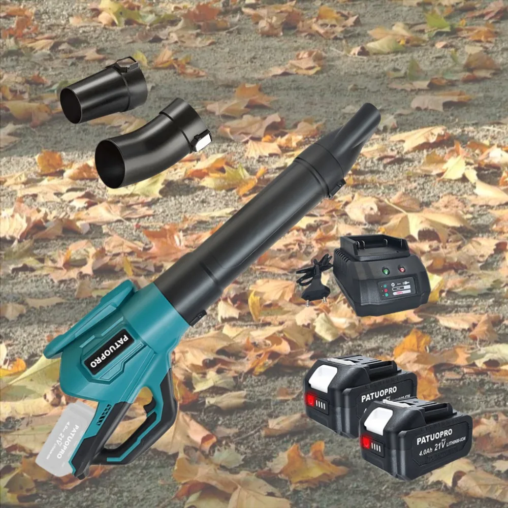 

PATUOPRO Brushless Electric Air Blower Cordless Rechargable Leaf Snow Dust Blowing Cleaning Power Tool For Makita 18V Battery