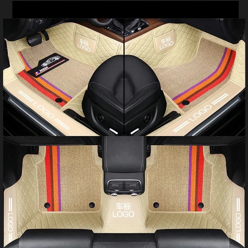 

Custom Stripe Leather Car Mat for Suzuki All Models Vitara Jimny Swift SX4 2007 2010 2011 Automobile Carpet Cover Car-Styling