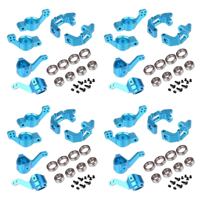 

FBIL-4 Set For 1/10 94123 94111 HSP 102010 102011 102012 02013 02014 Ball Bearing Aluminum Alloy Steering Hub Mount Set,Blue